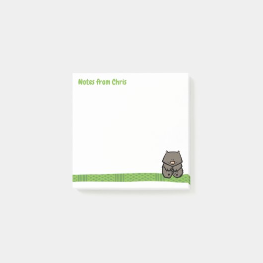 Wildlife Wombat Post-It Notes (Voorkant)