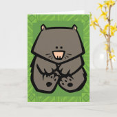 Wildlife Wombat Puzzle Wenskaart Kaart (Gele Bloem)