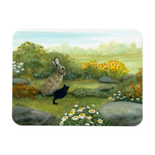 Wildlife Wonders Rabbit en the Kitten by Bihrle Magneet