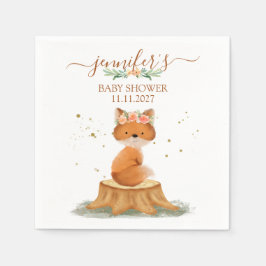 Wildlife Woodland Fox Baby Shower Servet