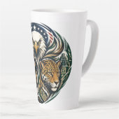 Wildlife World Unity Voetbal Dier Kunst 2026 Latte Mok (Rechterhoek)