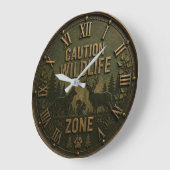 Wildlife Zone  Rustic Forest Animal Cabin Decor Grote Klok (Hoek)