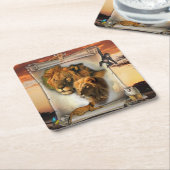 Wildlion uit Afrika Kartonnen Onderzetters (Schuin)