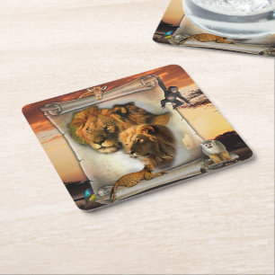 Wildlion uit Afrika Kartonnen Onderzetters