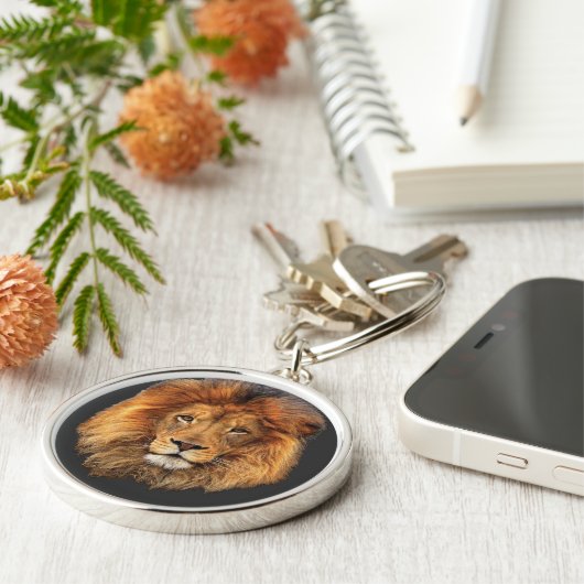 Wildlion uit Afrika Sleutelhanger (Zijkant)