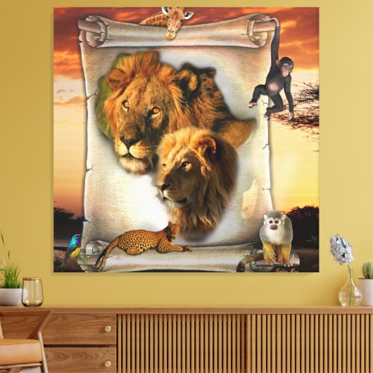 Wildlionen uit Afrika Canvas Afdruk (Insitu (Woonkamer))