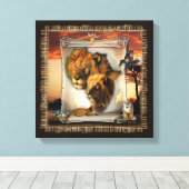 Wildlionen uit Afrika Canvas Afdruk (Insitu (Houten vloer))