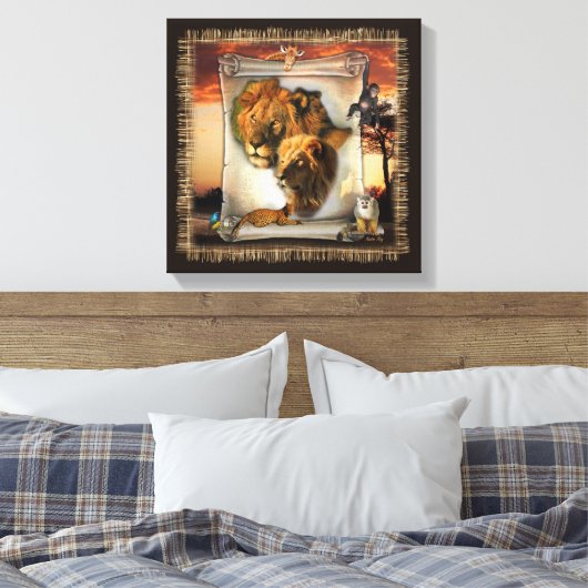 Wildlionen uit Afrika Canvas Afdruk (Insitu (Slaapkamer))