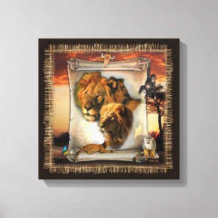 Wildlionen uit Afrika Canvas Afdruk