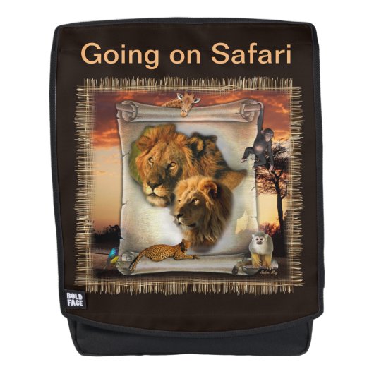Wildlionen uit Afrika Rugtassen (Voorkant)