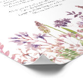 Wildlower Funeral Celebration of Life Gedicht Sign Poster (Hoek)