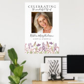 Wildlower Funeral Viering van het Leven Welkomstbo Poster (Thuiskantoor)