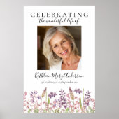 Wildlower Funeral Viering van het Leven Welkomstbo Poster (Voorkant)