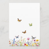 Wildlowers Butterflies Elegant 5x7'' Trouwmenu Menu (Achterkant)