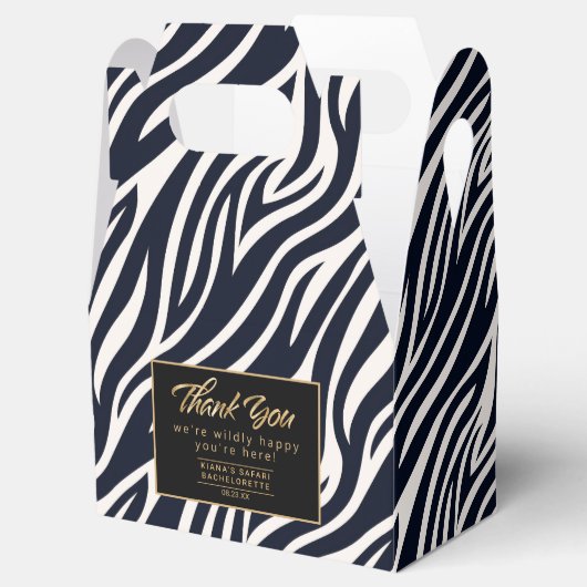 Wildly Happy Bachelorette Bedankt Zebra BW ID1151 Bedankdoosjes (Geopend)