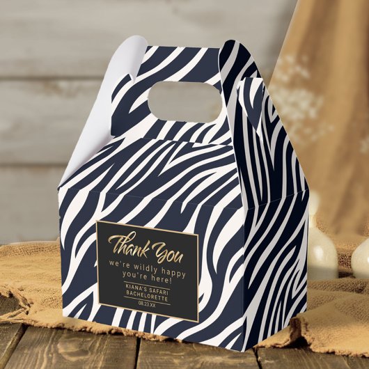 Wildly Happy Bachelorette Bedankt Zebra BW ID1151 Bedankdoosjes