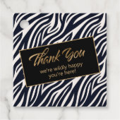 Wildly Happy Bachelorette Bedankt Zebra BW ID1151 Bedankjes Labels (Voorkant)