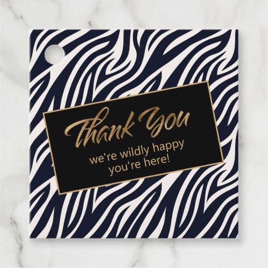 Wildly Happy Bachelorette Bedankt Zebra BW ID1151 Bedankjes Labels (Voorkant)