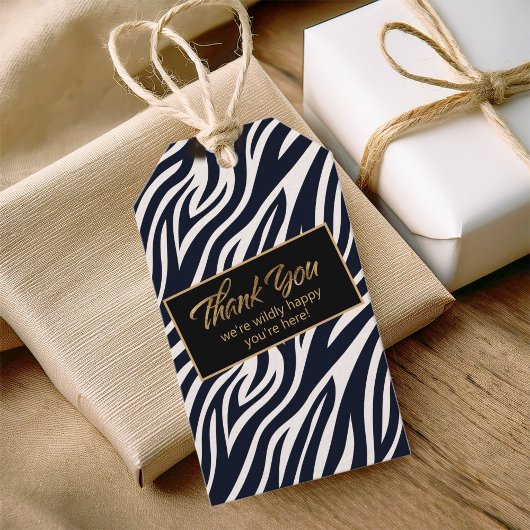 Wildly Happy Bachelorette Bedankt Zebra BW ID1151 Cadeaulabel