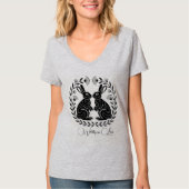 Wildly in Love | Linocut Rabbits Romantic T-shirt (Voorkant)