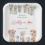 Wildly In Love Wildflower Watercolor Bridal Shower Papieren Bordje<br><div class="desc">Celebrate love with our "Wildly In Love" Wildflower Watercolor Bridal Shower Collection. This charming design features delicate watercolor floral jars at the top and bottom, beautifully framing the scene with natural elegance. The whimsical "Wildly In Love" tagline is placed gracefully in the center, surrounded by important bridal shower details. This...</div>