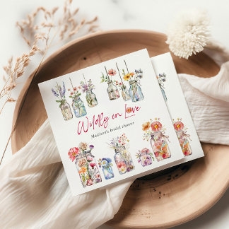 Wildly In Love Wildflower Watercolor Bridal Shower Servet