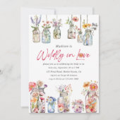 Wildly In Love Wildflower Waterverf Vrijgezellenfe Kaart (Voorkant)