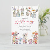 Wildly In Love Wildflower Waterverf Vrijgezellenfe Kaart (Staand voorkant)