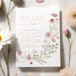 Wildly In Love Wildflowers Floral Bridal Shower Kaart<br><div class="desc">This elegant bridal shower invitation invitation features soft,  hand-painted watercolor florals arranged in an airy meadow wreath design.</div>