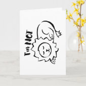 Wildly Punny — I’m Not Lion Minimalist Lion Art Kaart (Gele Bloem)