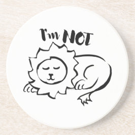 Wildly Punny — Ik Ben Niet Een Leeuw Minimalistisc Zandsteen Onderzetter