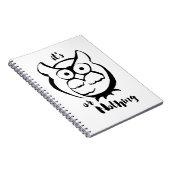 Wildly Punny — Owl or Nothing Minimalist Owl Art Notitieboek (Rechterzijde)