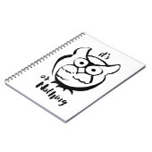 Wildly Punny — Owl or Nothing Minimalist Owl Art Notitieboek (Linkerzijde)