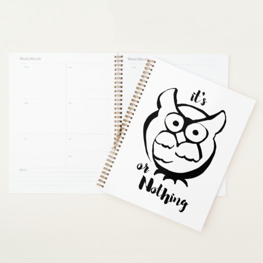 Wildly Punny — Owl or Nothing Minimalist Owl Art Planner (Display)