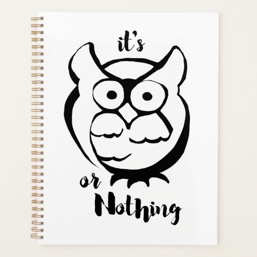 Wildly Punny — Owl or Nothing Minimalist Owl Art Planner (Voorkant)