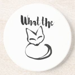 Wildly Punny — What the Fox? Minimalistische woord Zandsteen Onderzetter