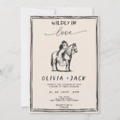 Wildly Verliefd western Foto QR Code Huwelijk Kaart (Voorkant)