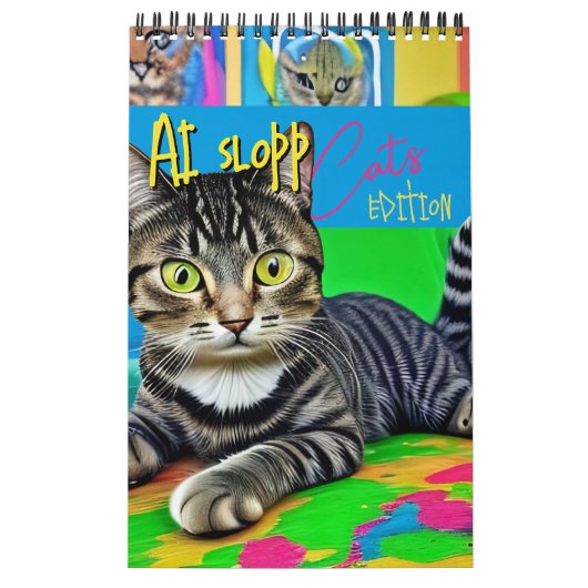 Wildly Weird Ugly Cat Art AI Slop Surreal Funny Kalender (Hoes)
