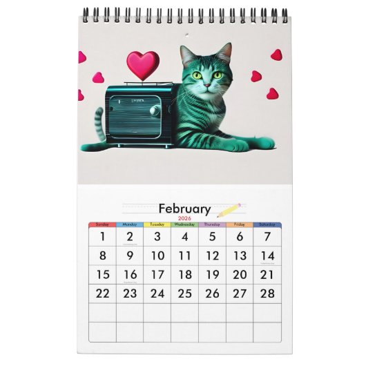 Wildly Weird Ugly Cat Art AI Slop Surreal Funny Kalender (Feb 2026)
