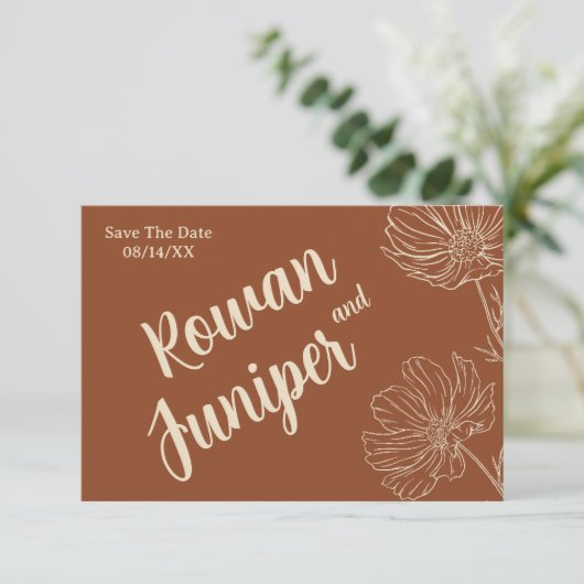 Wildly Yours Rustic Boho Wedding Bewaar de datum Save The Date (Staand voorkant)