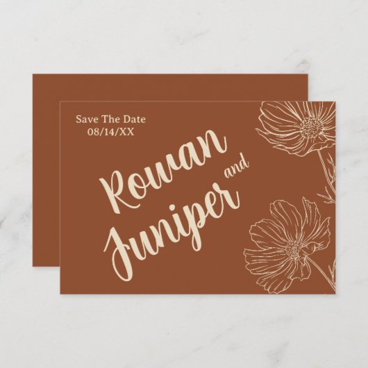 Wildly Yours Rustic Boho Wedding Bewaar de datum Save The Date (Voorkant / Achterkant)