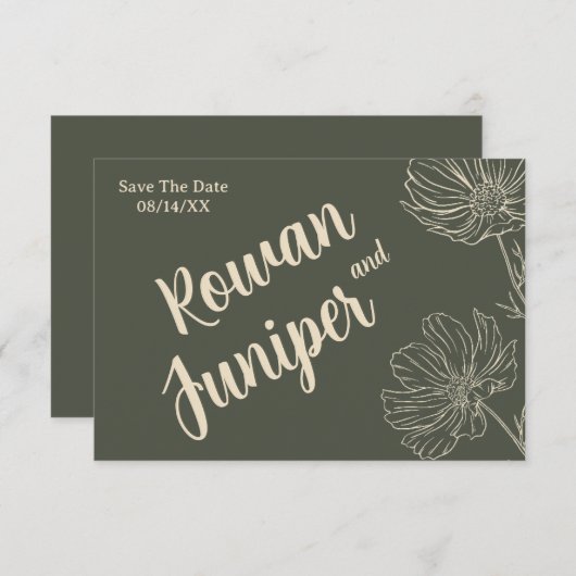 Wildly Yours Rustic Boho Wedding Bewaar de datum Save The Date (Voorkant / Achterkant)