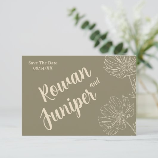 Wildly Yours Rustic Boho Wedding Bewaar de datum Save The Date (Staand voorkant)