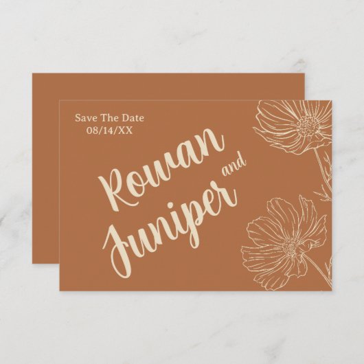 Wildly Yours Rustic Boho Wedding Bewaar de datum Save The Date (Voorkant / Achterkant)