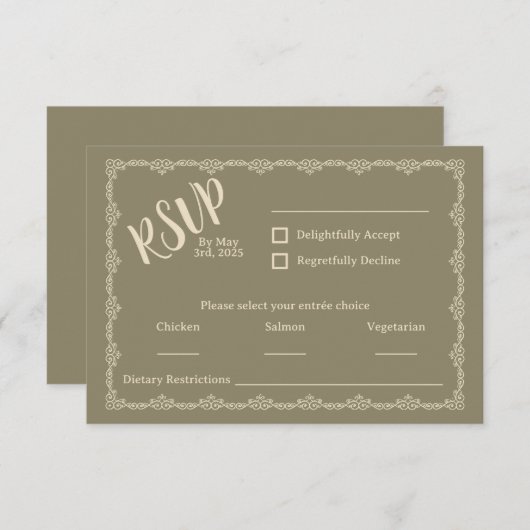 Wildly Yours Rustic Boho Wedding RSVP Kaart (Voorkant / Achterkant)