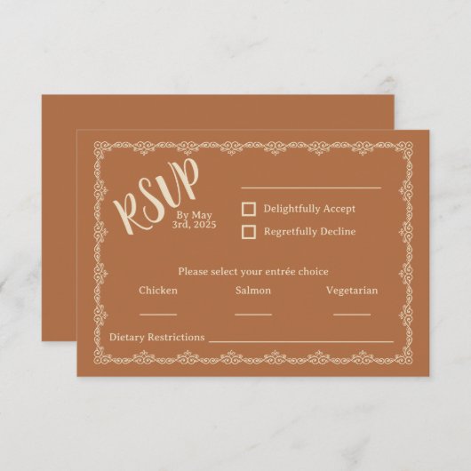 Wildly Yours Rustic Boho Wedding RSVP Kaart (Voorkant / Achterkant)