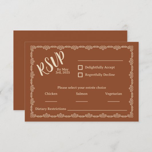 Wildly Yours Rustic Boho Wedding RSVP Kaart (Voorkant / Achterkant)