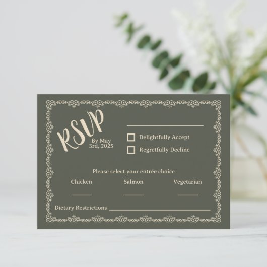 Wildly Yours Rustic Boho Wedding RSVP Kaart (Staand voorkant)