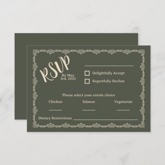 Wildly Yours Rustic Boho Wedding RSVP Kaart (Voorkant / Achterkant)