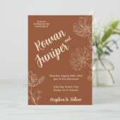 Wildly Yours Rustieke Boho Huwelijksuitnodiging Kaart (Staand voorkant)